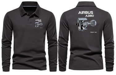 AIRBUS A380 TRENT 900 LONG SLEEVE POLO